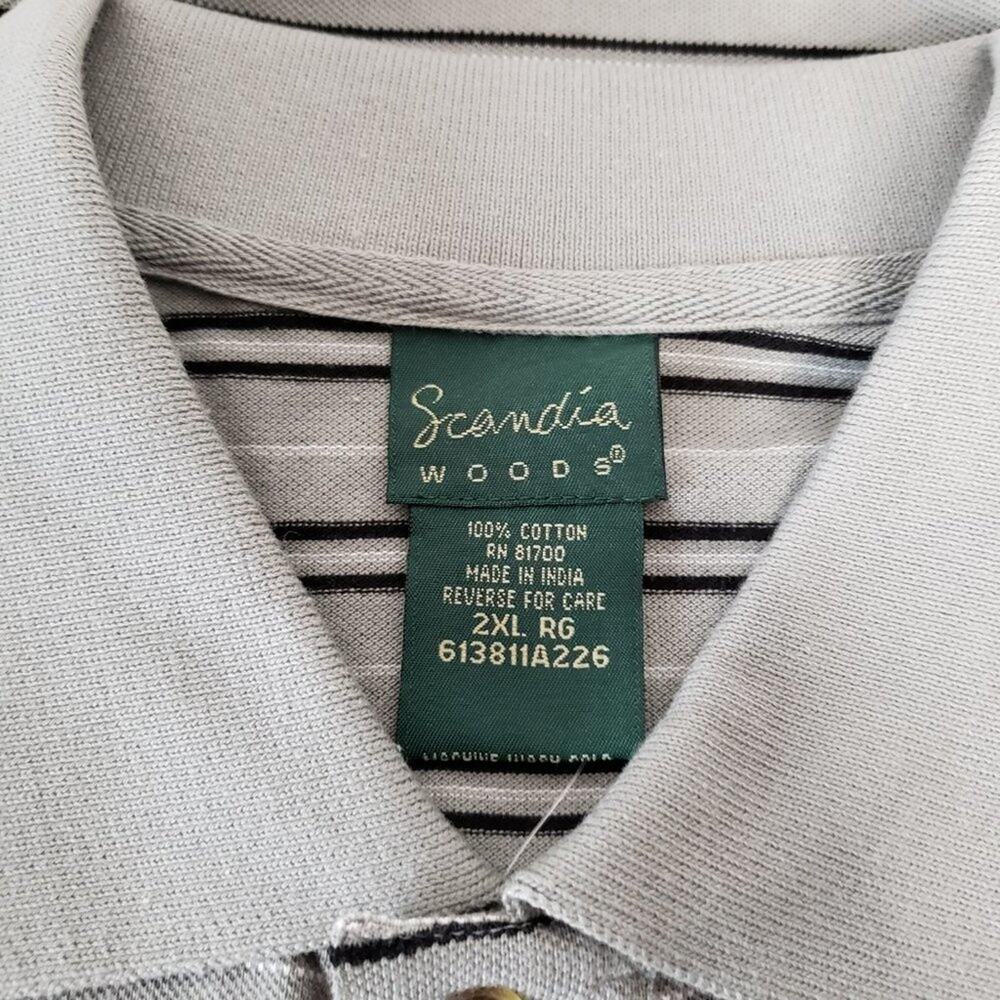 Scandia Woods Stripe Button Top Spread Collar Golf Polo 2XL - Picture 4 of 7